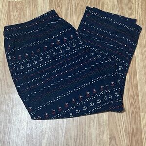 Nautica Blue Sleepwear Pants w/White Anchors & Red Sailboats - Size XXL